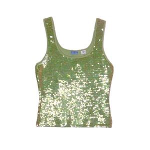 (SOLD) Acrobat light green Sequin Tank Top